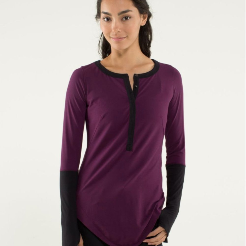 Lululemon Urbanite Henley Long Sleeve Plum